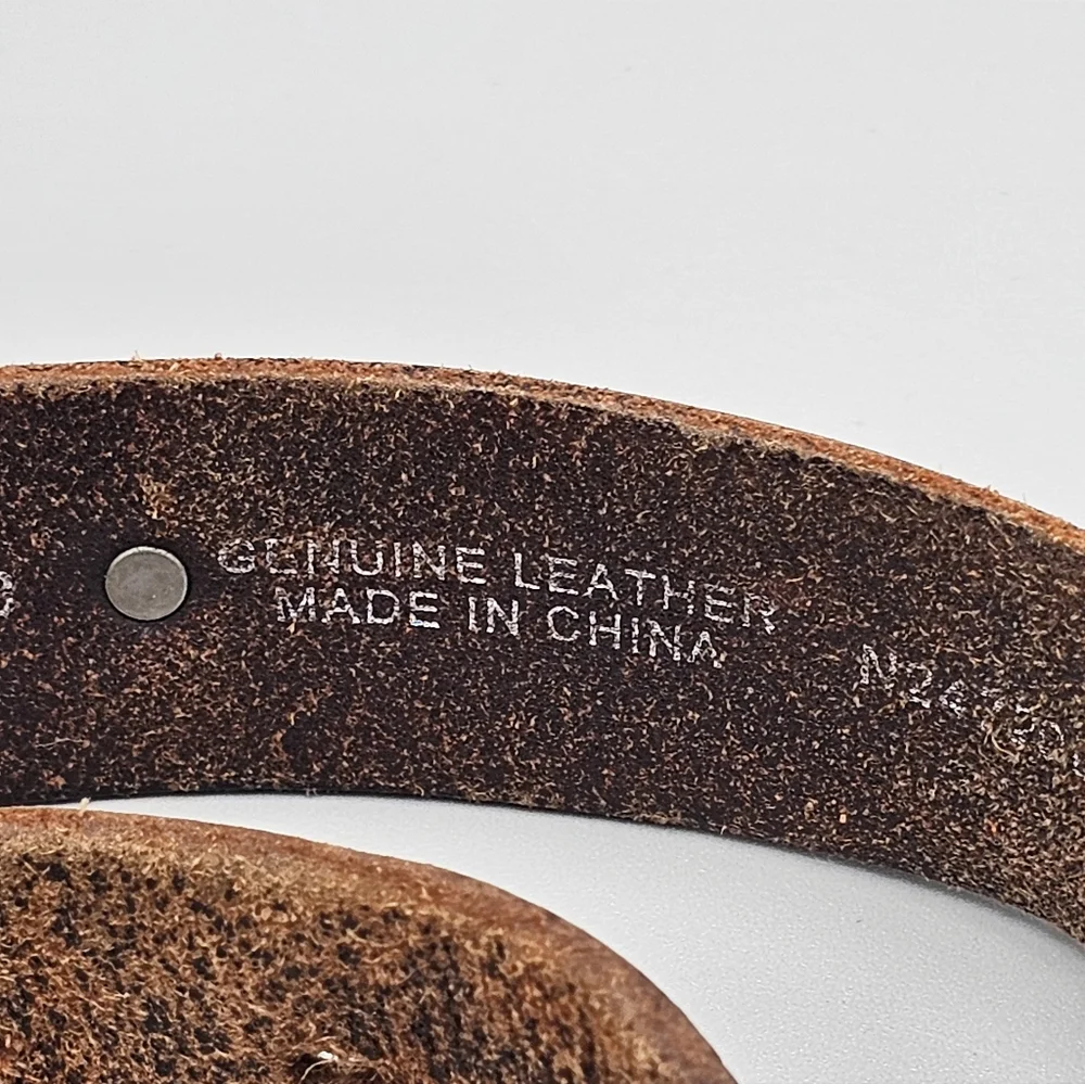 Nocona Genuine Leather 12 Gauge Belt Mens Belt Brown Sz 38 Worn Wear‎ Thrashed